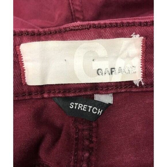 Garage Jegging Juniors 3 High Waist Burgundy Stretch - Picture 8 of 10